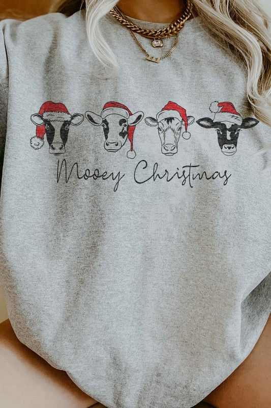 MOOEY CHRISTMAS FARM RANCH OVERSIZED SWEATSHIRT