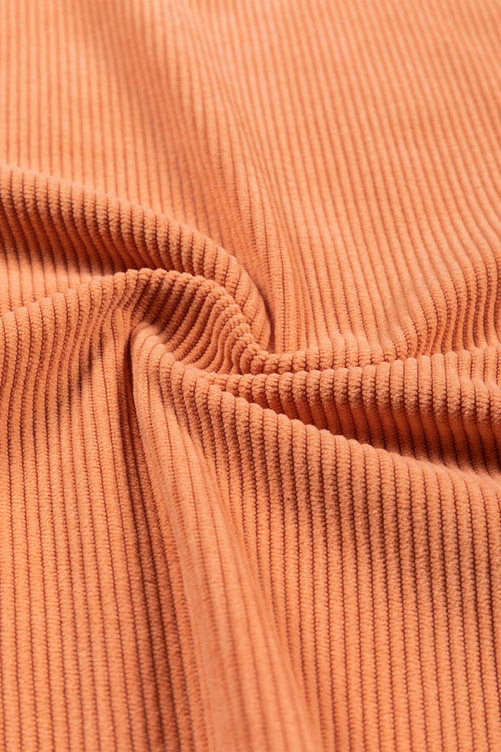 Orange Ribbed Corduroy Oversized Sweatshirt