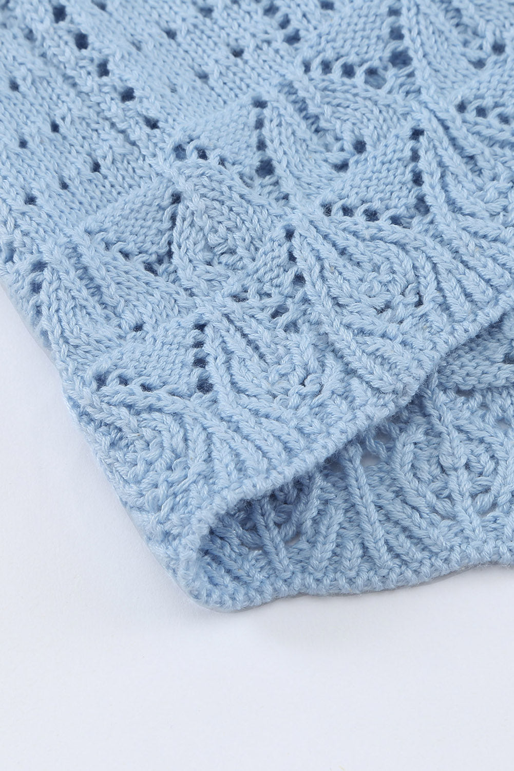 Crochet Lace Pointelle Knit Sweater